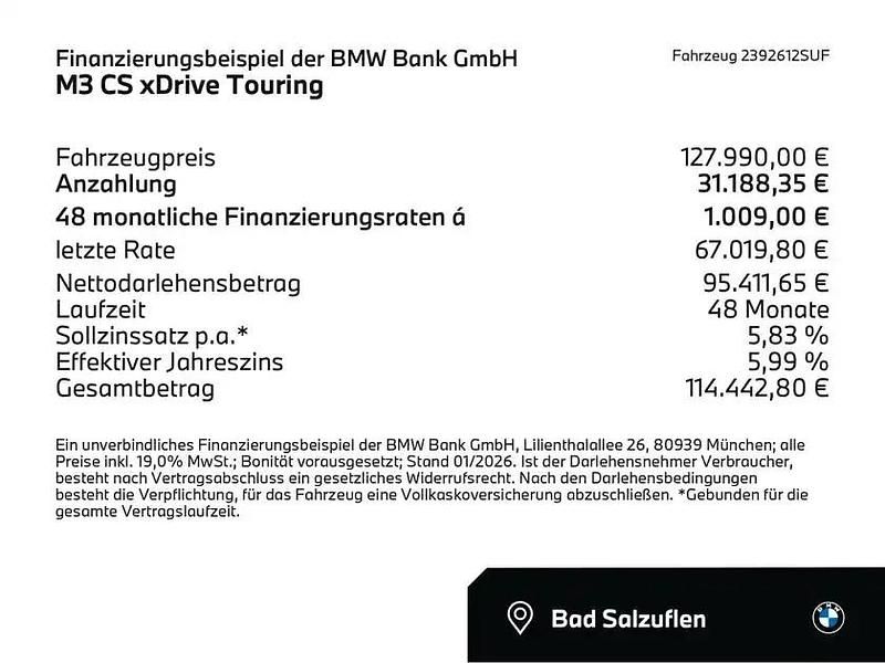 Neu BMW M3 Comfort Edition 551 PS (405 kW) 2025 Saphirschwarz (schwarz) Kombi