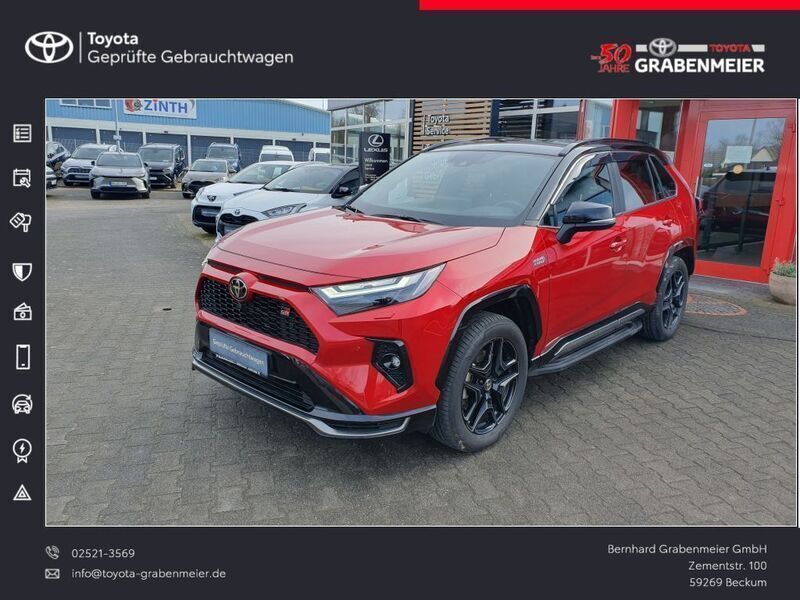 Karminarot metallic / dach sch Gebraucht 2023 Toyota RAV4 Hybrid Sport SUV | 47.770 € (Teuer) - Bild 1/4