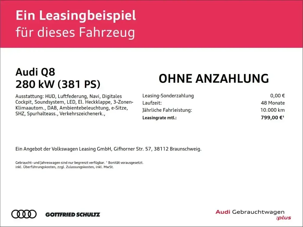 Gebraucht Audi Q8 S-Line 381 PS (280 kW) 2023 Schwarz SUV