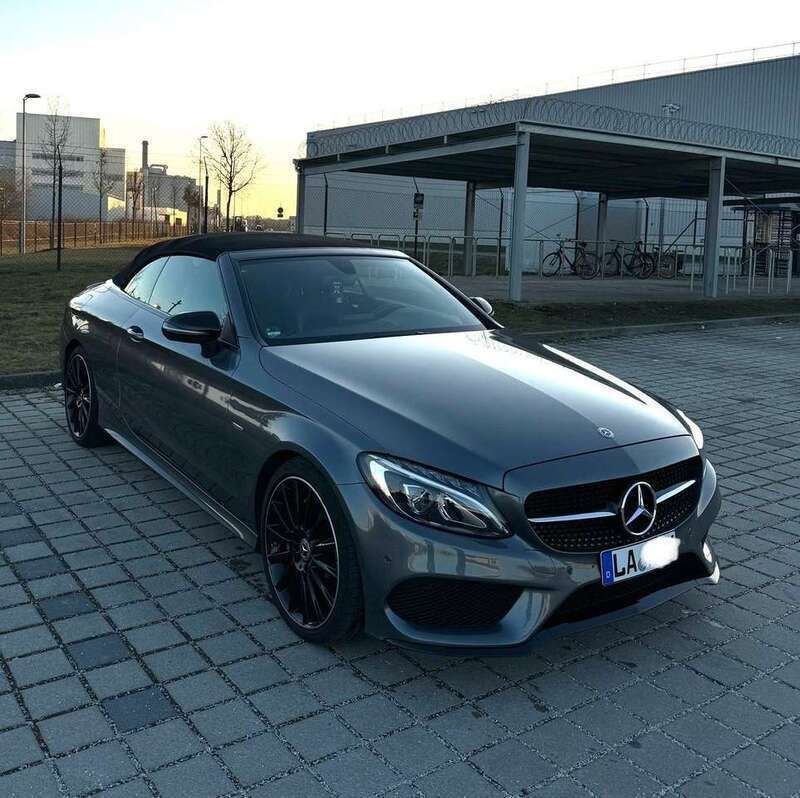 Grau Gebraucht 2018 Mercedes C220 AMG line Cabrio | 33.450 € (Etwas zu teuer) - Bild 1/4