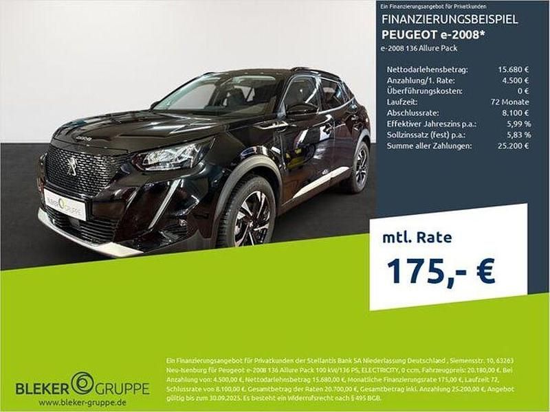 Perlaneraschwarz Gebraucht 2022 Peugeot e-2008 Allure SUV | 18.780 € (Guter Preis) - Bild 1/3