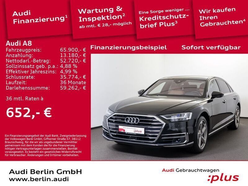 Mythosschwarz metallic Gebraucht 2020 Audi A8L Advanced Limousine | 65.900 € (Fairer Preis) - Bild 1/3