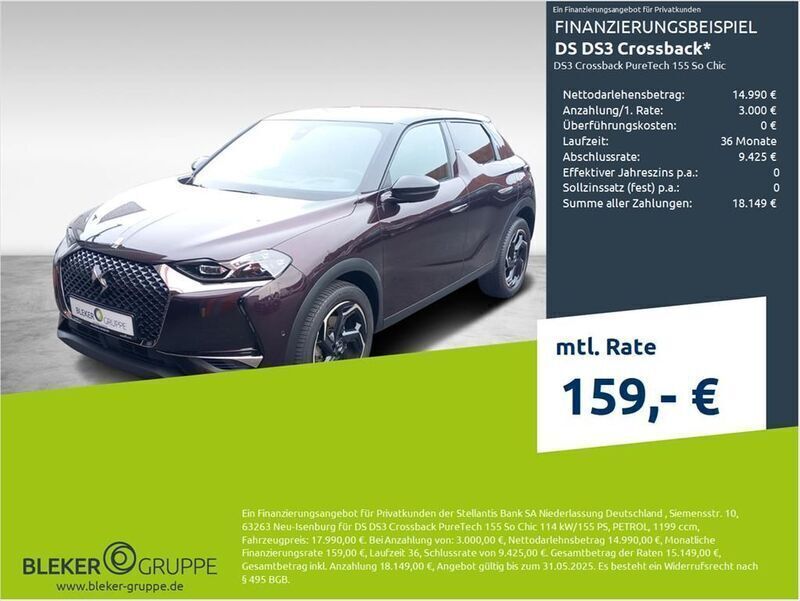 Whisper Gebraucht 2020 DS Automobiles DS3 Crossback So Chic SUV | 17.990 € (Fairer Preis) - Bild 1/3