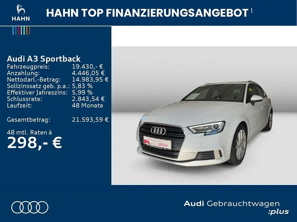 Gebraucht Audi A3 Sport 116 PS (85 kW) 2019 Gletscherweiß metallic Limousine