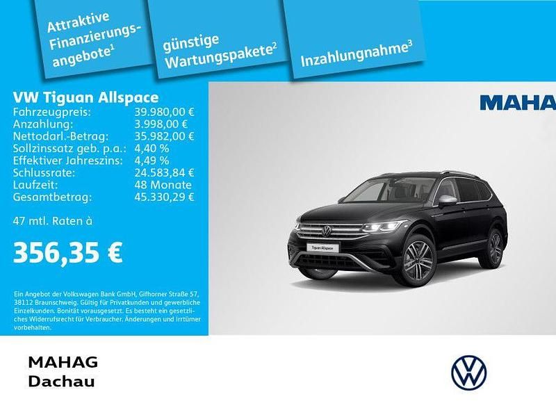 Schwarz Gebraucht 2023 VW Tiguan Allspace Elegance SUV | 39.980 € (Etwas zu teuer) - Bild 1/1