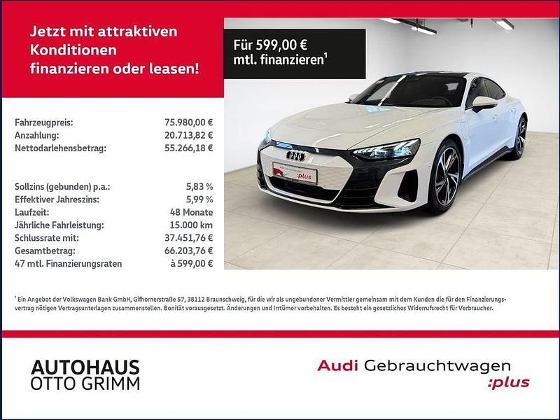 Ibisweiß Gebraucht 2024 Audi e-tron GT quattro Ambiente Limousine | 75.979 € (Teuer) - Bild 1/4