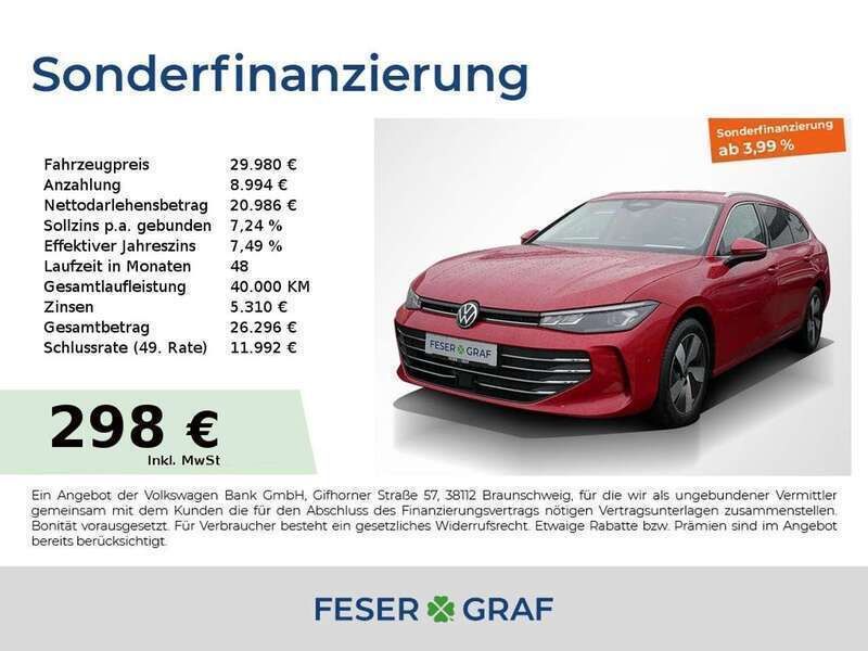 Chilirot metallic Gebraucht 2024 VW Passat Business Kombi | 29.980 € (Superpreis) - Bild 1/4