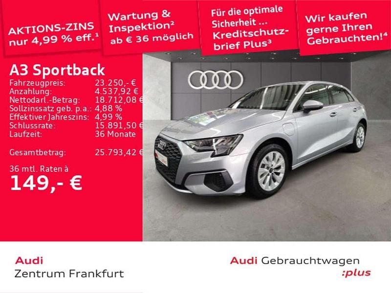 Florettsilber metallic Gebraucht 2022 Audi A3 e-tron Kleinwagen | 22.950 € (Guter Preis) - Bild 1/3