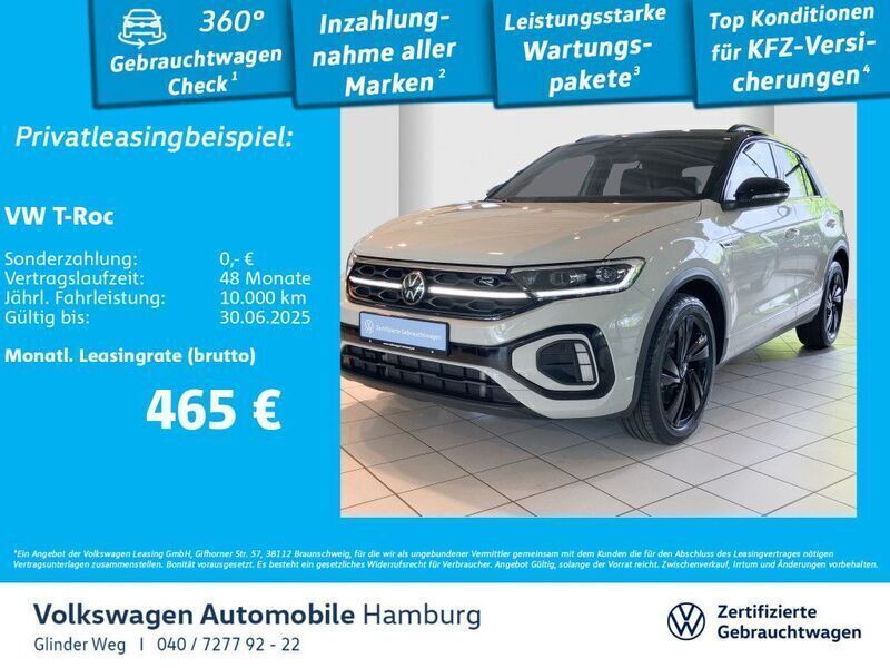 Ascotgrau schwarz Gebraucht 2024 VW T-Roc R-line SUV | 37.390 € (Teuer) - Bild 1/3