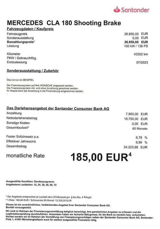 Gebraucht Mercedes CLA180 136 PS (100 kW) 2023 Nachtschwarz Limousine