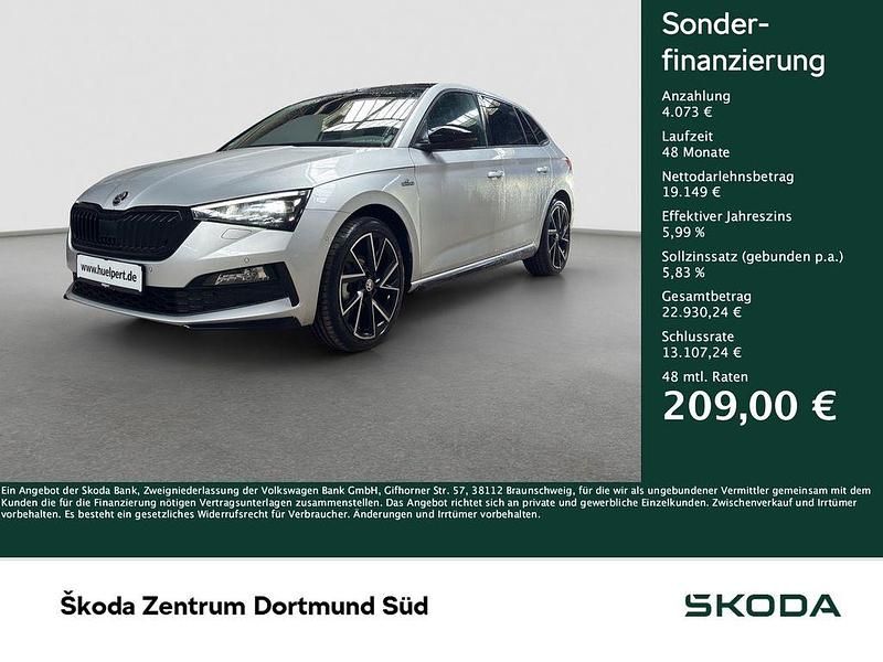 Brilliantsilber metallic Gebraucht 2022 Skoda Scala Monte Carlo Kleinwagen | 23.222 € - Bild 1/4