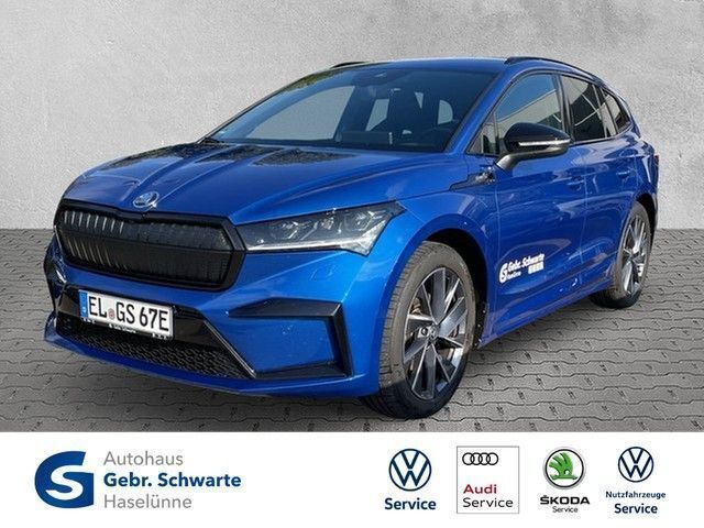 Raceblau metallic (metallic) Gebraucht 2023 Skoda Enyaq iV SportLine SUV | 33.930 € (Etwas zu teuer) - Bild 1/4