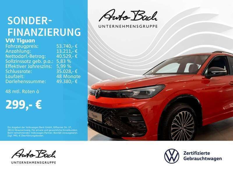Rot (persimmon red metallic) Gebraucht 2024 VW Tiguan R-line SUV | 52.740 € (Guter Preis) - Bild 1/4