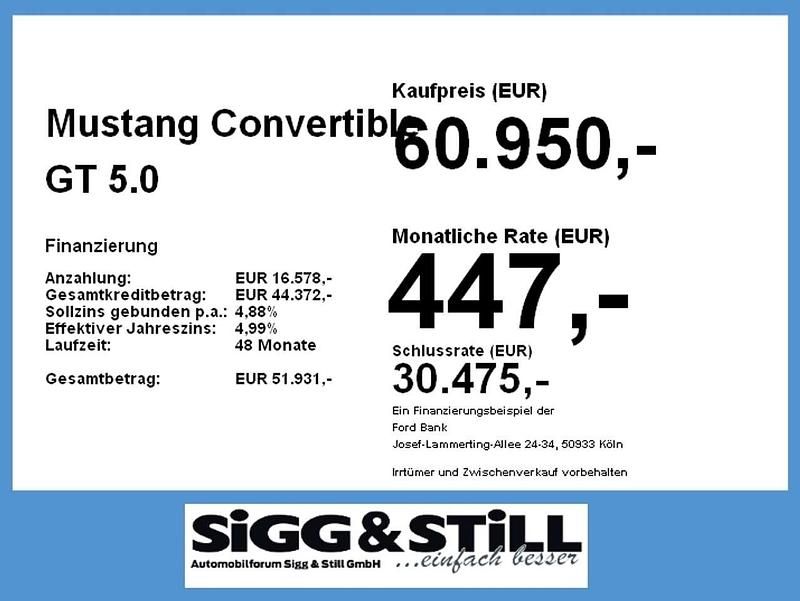 Neu Ford Mustang GT Convertible 446 PS (328 kW) 2026 Oxford white Cabrio