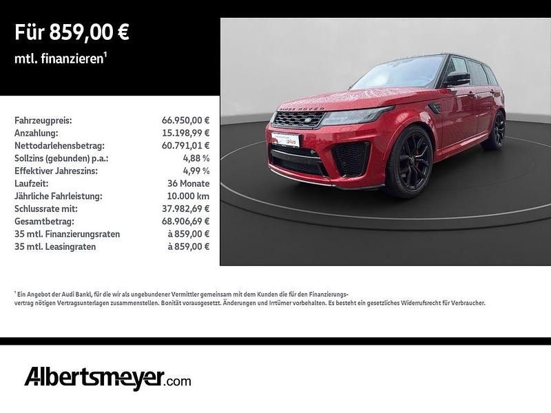 Rot Gebraucht 2018 Land Rover Range Rover Sport SVR SUV | 66.950 € (Teuer) - Bild 1/4