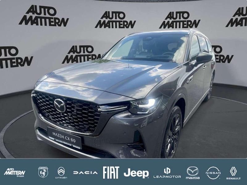 Machine gray Neu 2025 Mazda CX-80 Homura-Line SUV | 62.990 € (Fairer Preis) - Bild 1/4