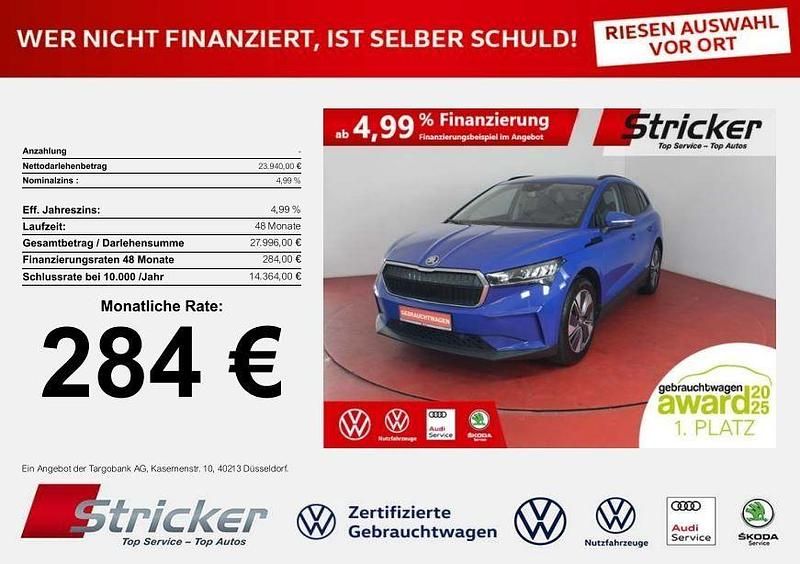 Blau Gebraucht 2023 Skoda Enyaq iV Loft SUV | 23.939 € (Guter Preis) - Bild 1/4
