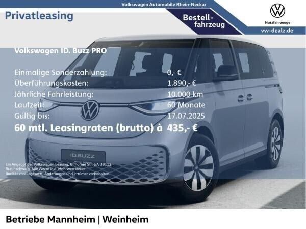 Silber (monosilber metallic) Neu 2025 VW ID. Buzz Pro Van | 58.022 € (Superpreis) - Bild 1/4