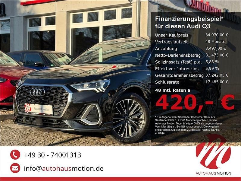 Mythosschwarz metallic Gebraucht 2022 Audi Q3 Sportback S-Line SUV | 34.970 € (Fairer Preis) - Bild 1/4