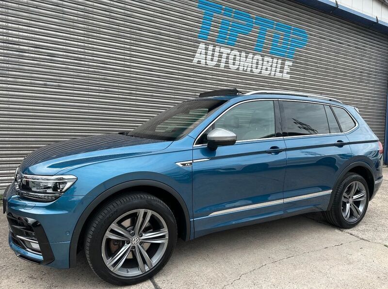 Blue silk metallic Gebraucht 2020 VW Tiguan Allspace R-line SUV | 34.990 € (Fairer Preis) - Bild 1/4