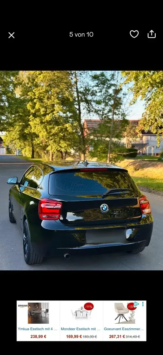Gebraucht BMW 114 102 PS (75 kW) 2013 Schwarz Kleinwagen