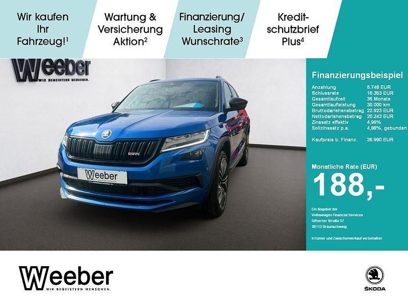 Raceblau Gebraucht 2020 Skoda Kodiaq RS SUV | 28.930 € (Superpreis) - Bild 1/4