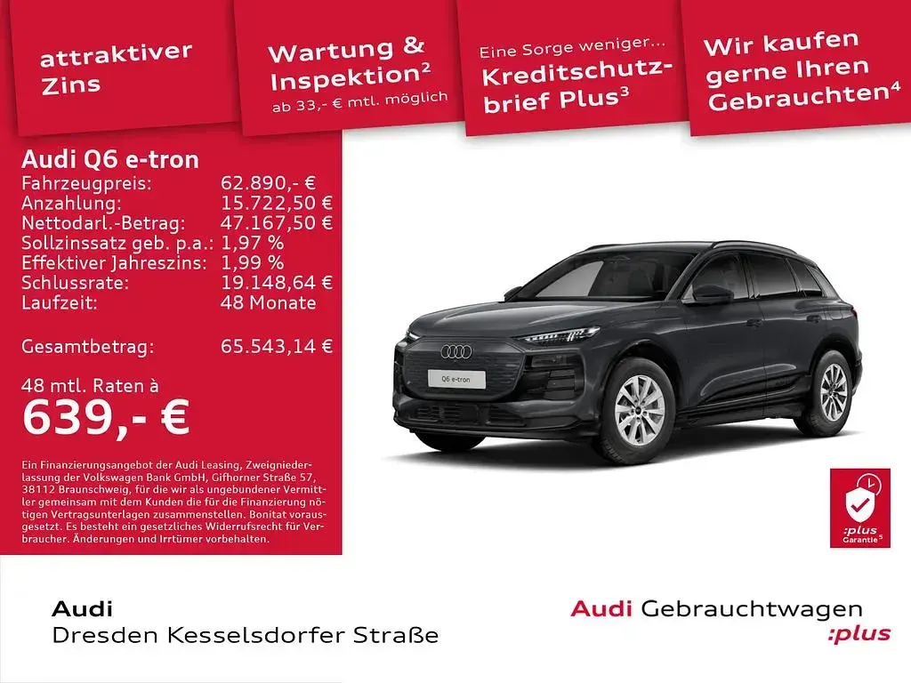 Gebraucht Audi Q6 e-tron Ambiente 284 kW (387 PS) 2025 Magnetgrau SUV