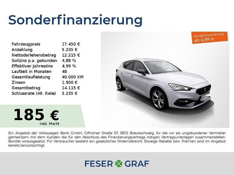 Nevada weiss Gebraucht 2020 Seat Leon FR Limousine | 17.450 € (Superpreis) - Bild 1/3
