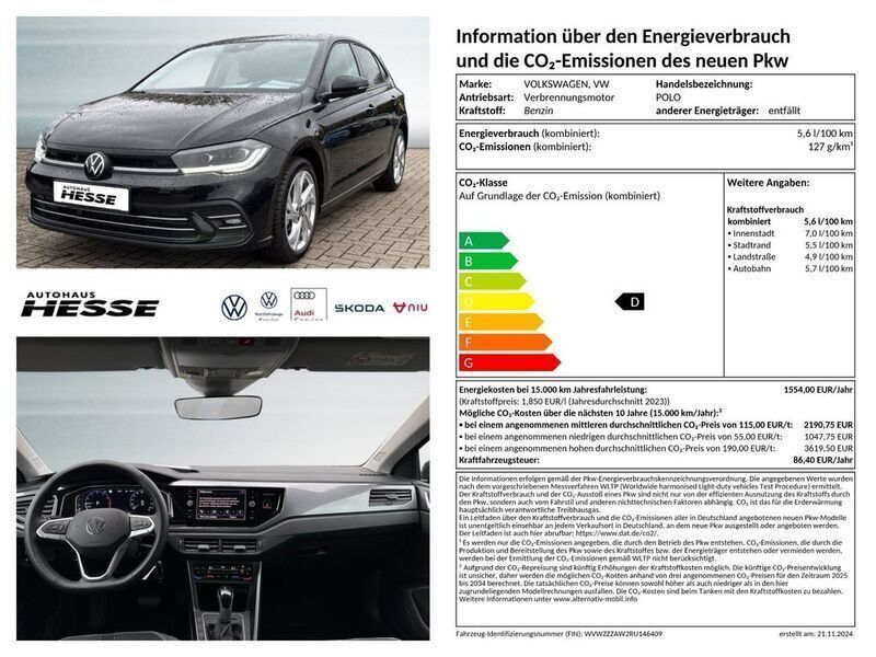 Schwarz Neu 2024 VW Polo Style Limousine | 32.620 € - Bild 1/4