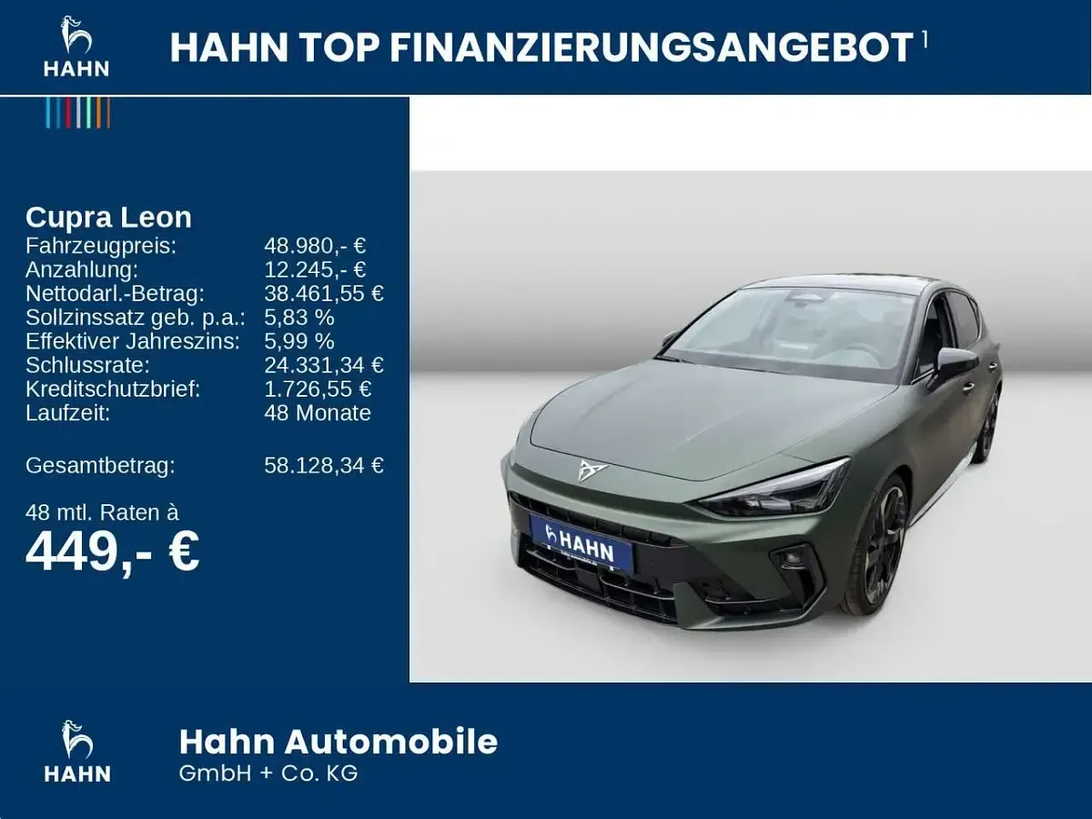 Neu Cupra Leon VZ 325 PS (239 kW) 2026 Grün Kleinwagen