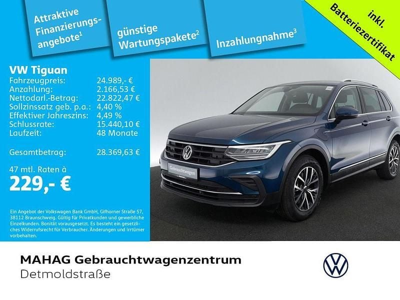 Nightshade blue metallic Gebraucht 2021 VW Tiguan Life SUV | 24.989 € (Guter Preis) - Bild 1/2