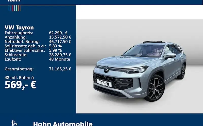 Ny VW Tayron Elegance 204 HK (150 kW) 2026 Sølv SUV