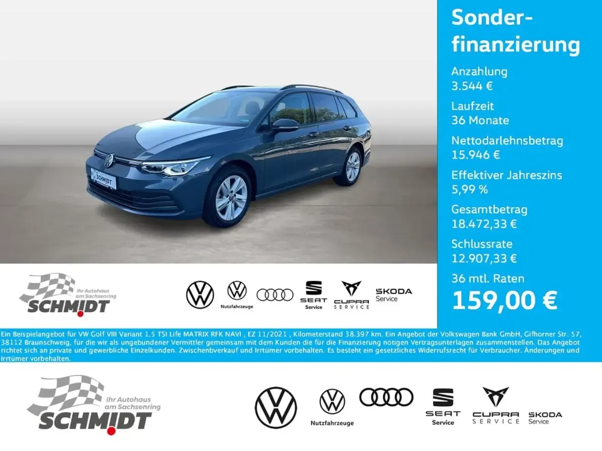 Gebraucht VW Golf VIII Life 131 PS (96 kW) 2021 Grau Kombi