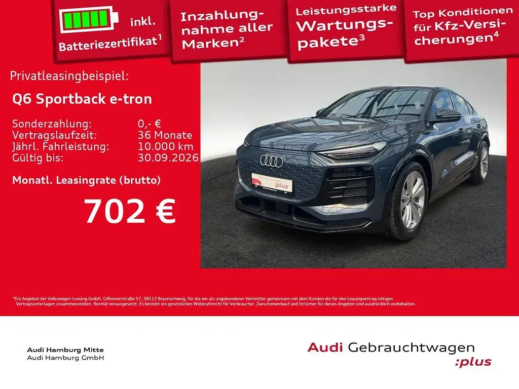 Gebraucht Audi Q6 Sportback e-tron Performance 225 kW (306 PS) 2025 Plasmablau metallic SUV