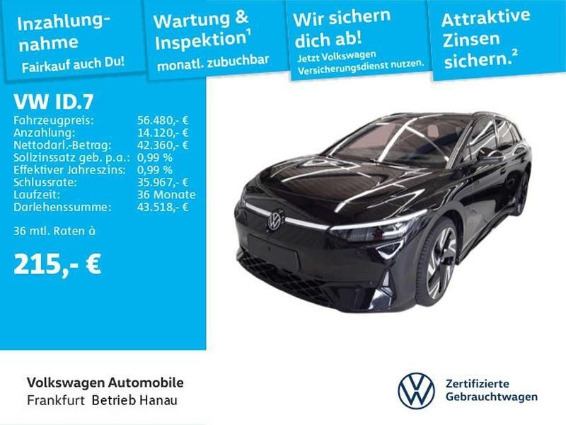 Grenadillschwarz metallic Gebraucht 2024 VW ID.7 GTX Limousine | 56.480 € - Bild 1/4