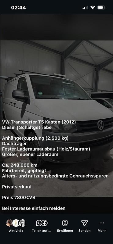 Gebraucht VW Transporter 2012 Weiß Van