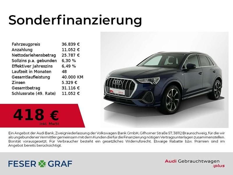 Navarrablau metallic Gebraucht 2024 Audi Q3 Ambiente SUV | 36.839 € (Guter Preis) - Bild 1/2