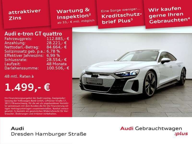 Suzukagrau metallic Gebraucht 2024 Audi e-tron GT quattro Limousine | 114.890 € - Bild 1/3
