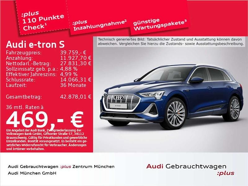 Navarrablau metallic Gebraucht 2022 Audi e-tron S-Line SUV | 39.759 € (Etwas zu teuer) - Bild 1/1