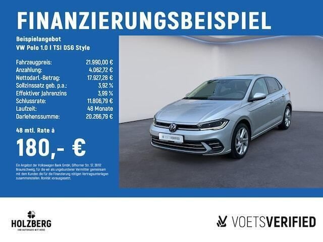 Silber Gebraucht 2022 VW Polo Style Limousine | 21.990 € (Fairer Preis) - Bild 1/3