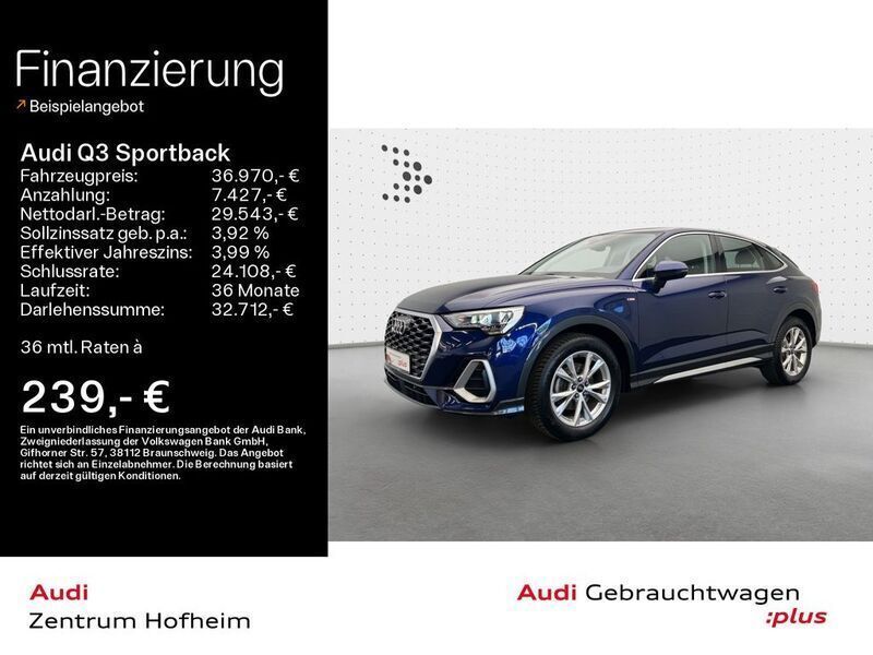 Blau Gebraucht 2024 Audi Q3 Sportback S-Line SUV | 36.970 € (Superpreis) - Bild 1/4