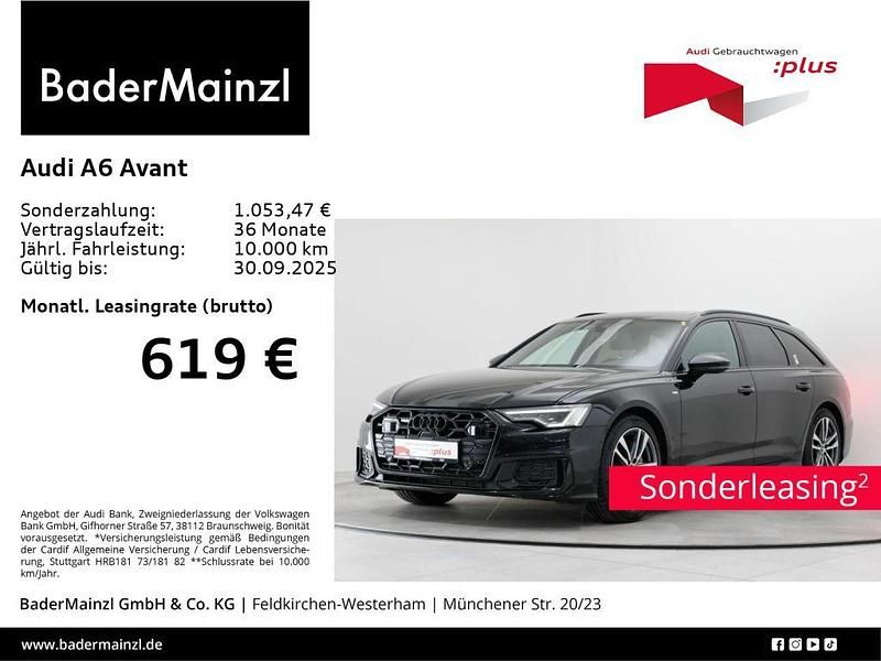 Mythosschwarz metallic Gebraucht 2024 Audi A6 S-Line Kombi | 59.730 € - Bild 1/3