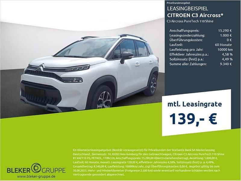 Lack weiss banquise/typ aussenverkleidung spiegel flach standard Gebraucht 2023 Citroën C3 Aircross PureTech SUV | 15.290 € (Guter Preis) - Bild 1/3