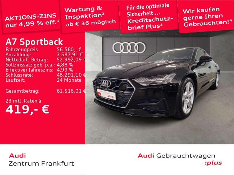 Mythosschwarz metallic/mythoss Gebraucht 2025 Audi A7 Ambiente Kleinwagen | 56.580 € (Fairer Preis) - Bild 1/2