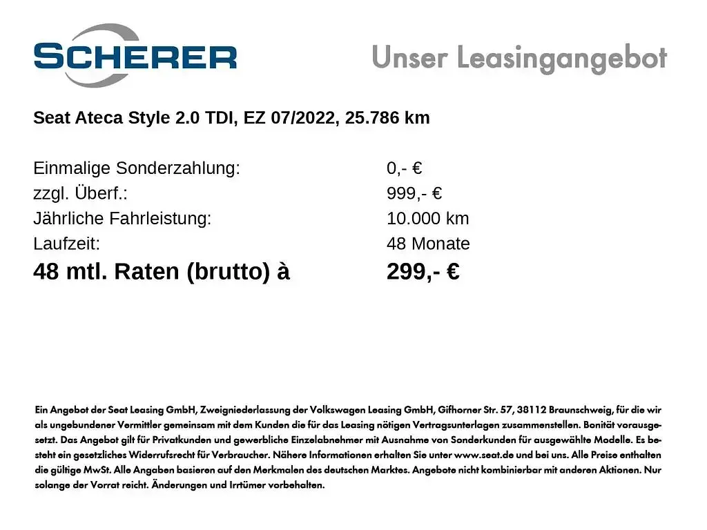 Gebraucht Seat Ateca Style 150 PS (110 kW) 2022 Nevada weiß metallic (metallic) SUV