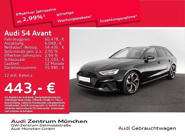 Mythosschwarz metallic Gebraucht 2023 Audi S4 Ambiente Kombi | 58.488 € - Bild 1/2