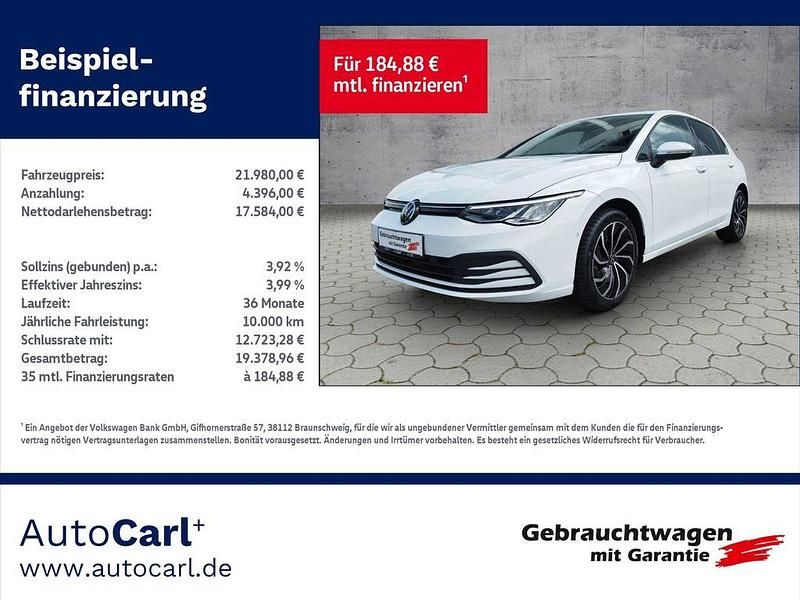 Pure white Gebraucht 2022 VW Golf VIII IQ Drive Limousine | 21.980 € (Etwas zu teuer) - Bild 1/4