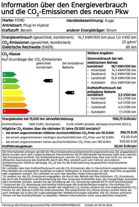 Gebraucht Ford Kuga Titanium 152 PS (111 kW) 2023 Magneticgrau metallic SUV