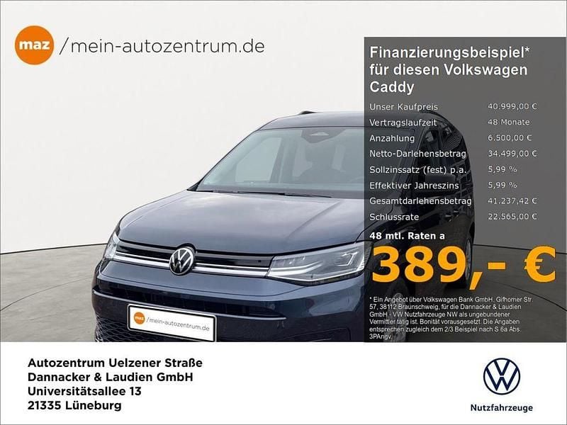 Neu VW Caddy Life 122 PS (89 kW) 2025 Starlight blue metallic Van / Kleinbus