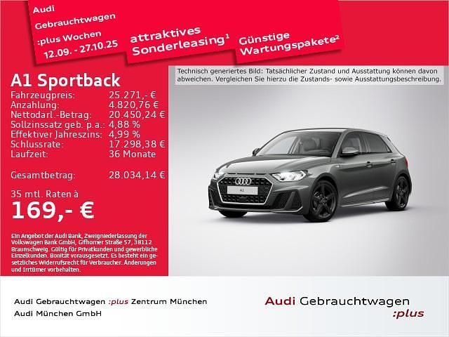 Grau Gebraucht 2024 Audi A1 Sportback S-Line Kleinwagen | 25.271 € (Fairer Preis) - Bild 1/3